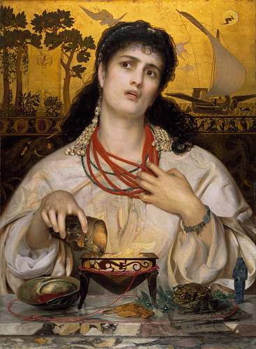 painting woman wearing red beaded necklace painting 19th century art